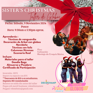 TALLER DE GLOBOS SISTERS CHRISTMAS